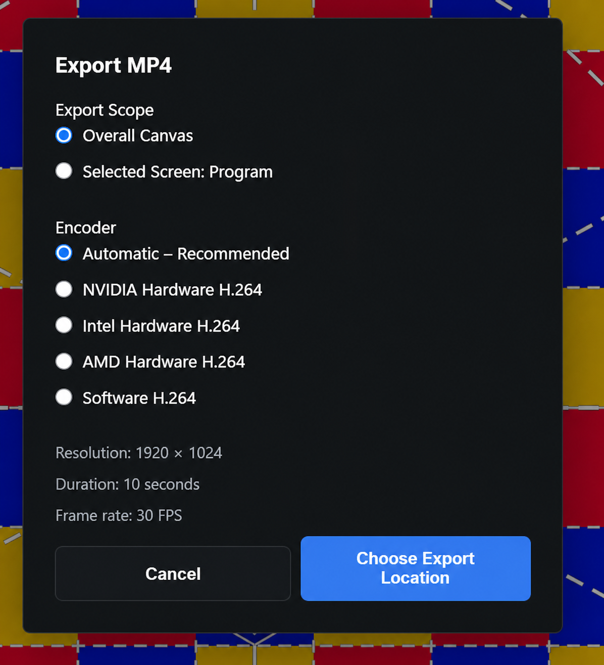 MP4 Export in PolaLED Pro